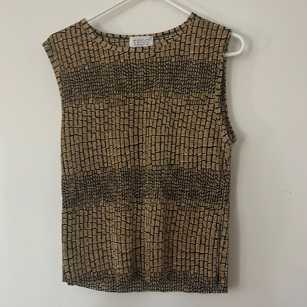 Vintage Pleated Print Tank Top